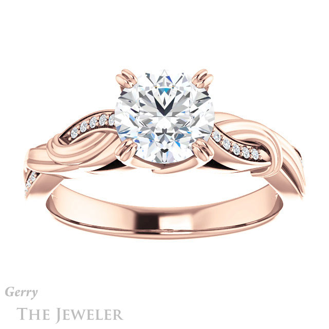 Round Cut Forever One Moissanite Engagement Ring #GTJ1146-round-fo-r 1 Round Cut Forever One Moissanite Engagement Ring #GTJ1146-round-fo-r