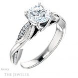 Round Cut Forever One Moissanite Engagement Ring #GTJ1146-round-fo-w 4 Round Cut Forever One Moissanite Engagement Ring #GTJ1146-round-fo-w