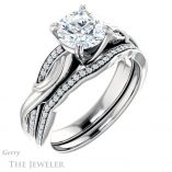 Round Cut Forever One Moissanite Engagement Ring #GTJ1146-round-fo-w 6 Round Cut Forever One Moissanite Engagement Ring #GTJ1146-round-fo-w