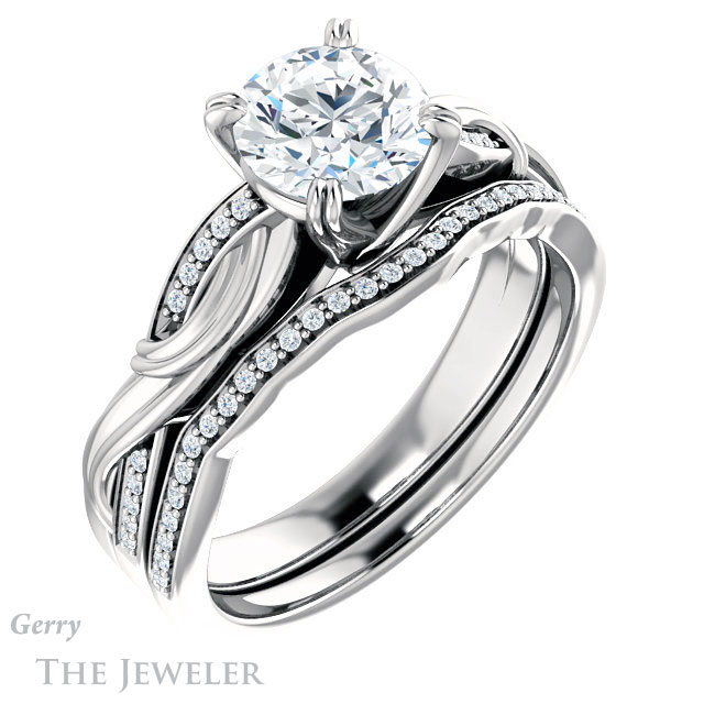 Round Cut Forever One Moissanite Engagement Ring #GTJ1146-round-fo-w 6 Round Cut Forever One Moissanite Engagement Ring #GTJ1146-round-fo-w