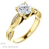Round Cut Forever One Moissanite Engagement Ring #GTJ1146-round-fo-y 4 Round Cut Forever One Moissanite Engagement Ring #GTJ1146-round-fo-y