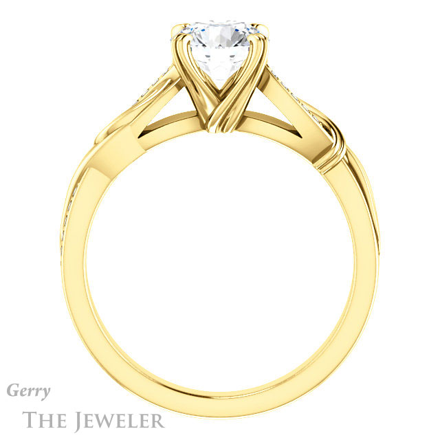 Round Cut Forever One Moissanite Engagement Ring #GTJ1146-round-fo-y 2 Round Cut Forever One Moissanite Engagement Ring #GTJ1146-round-fo-y