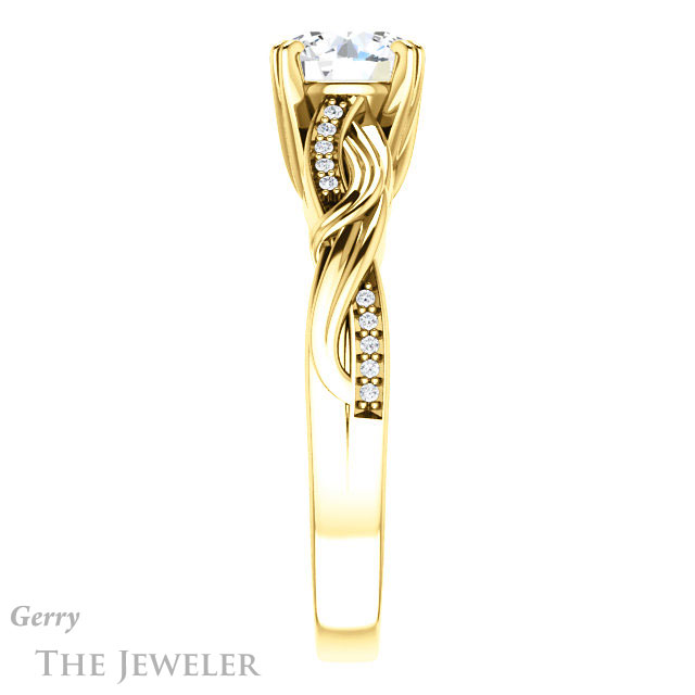 Round Cut Forever One Moissanite Engagement Ring #GTJ1146-round-fo-y 3 Round Cut Forever One Moissanite Engagement Ring #GTJ1146-round-fo-y