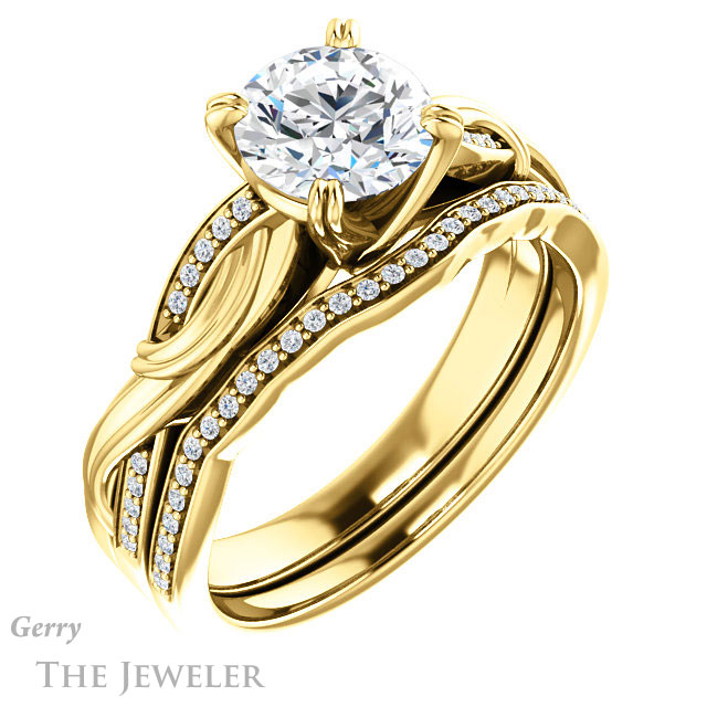 Round Cut Forever One Moissanite Engagement Ring #GTJ1146-round-fo-y 6 Round Cut Forever One Moissanite Engagement Ring #GTJ1146-round-fo-y