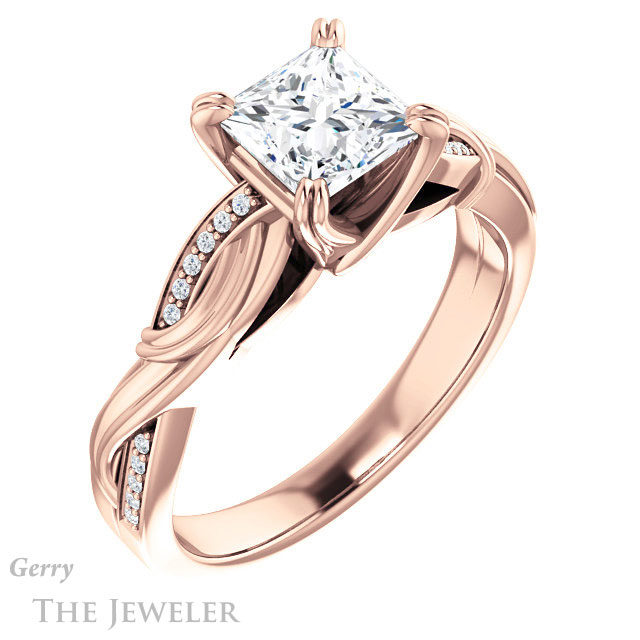 Princess Cut Forever One Moissanite Engagement Ring #GTJ1146-square-fo-r 4 Princess Cut Forever One Moissanite Engagement Ring #GTJ1146-square-fo-r