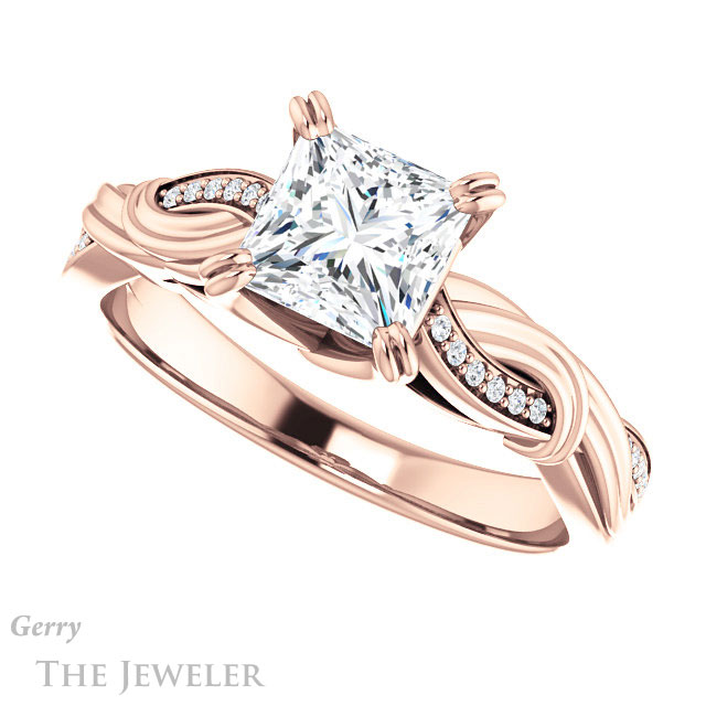 Princess Cut Forever One Moissanite Engagement Ring #GTJ1146-square-fo-r 5 Princess Cut Forever One Moissanite Engagement Ring #GTJ1146-square-fo-r