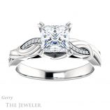 Princess Cut Forever One Moissanite Engagement Ring #GTJ1146-square-fo-w 1 Princess Cut Forever One Moissanite Engagement Ring #GTJ1146-square-fo-w