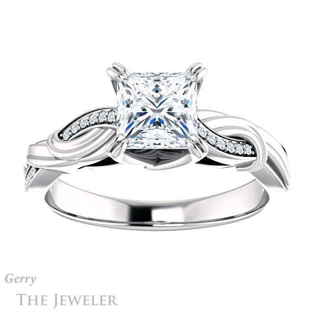 Princess Cut Forever One Moissanite Engagement Ring #GTJ1146-square-fo-w 1 Princess Cut Forever One Moissanite Engagement Ring #GTJ1146-square-fo-w