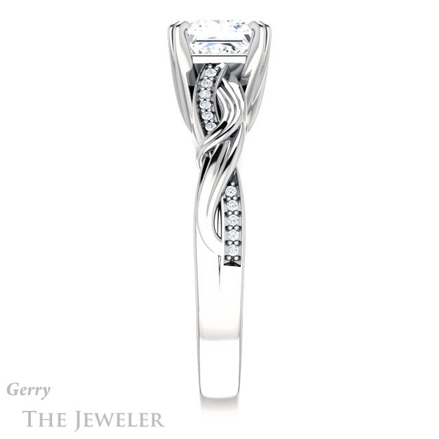 Princess Cut Forever One Moissanite Engagement Ring #GTJ1146-square-fo-w 3 Princess Cut Forever One Moissanite Engagement Ring #GTJ1146-square-fo-w