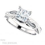 Princess Cut Forever One Moissanite Engagement Ring #GTJ1146-square-fo-w 5 Princess Cut Forever One Moissanite Engagement Ring #GTJ1146-square-fo-w
