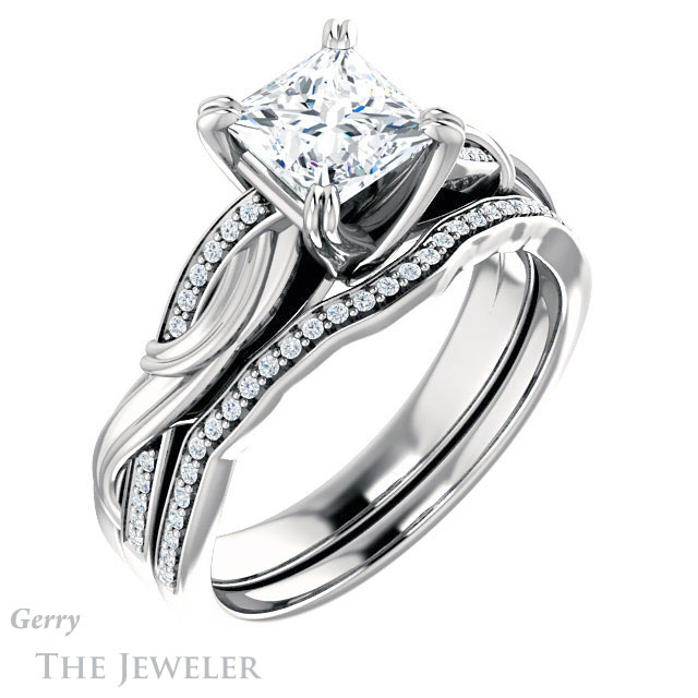 Princess Cut Forever One Moissanite Engagement Ring #GTJ1146-square-fo-w 6 Princess Cut Forever One Moissanite Engagement Ring #GTJ1146-square-fo-w