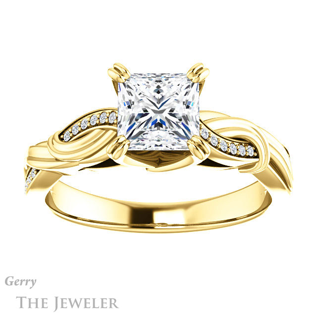Princess Cut Forever One Moissanite Engagement Ring #GTJ1146-square-fo-y