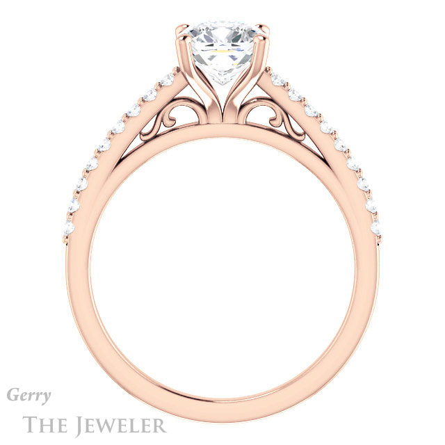 Cushion Cut Forever One Moissanite Engagement Ring #GTJ1148-cushion-fo-r