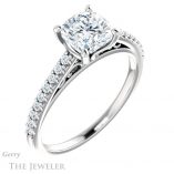 Cushion Cut Forever One Moissanite Engagement Ring #GTJ1148-cushion-fo-w