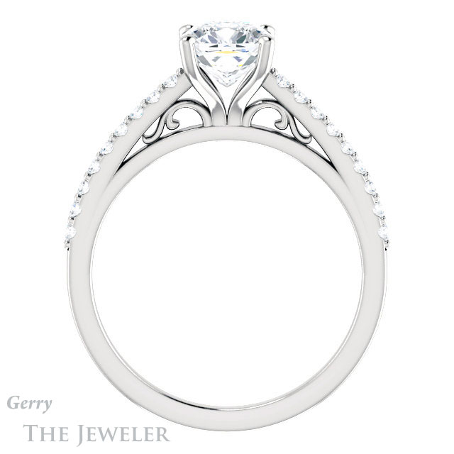 Cushion Cut Forever One Moissanite Engagement Ring #GTJ1148-cushion-fo-w