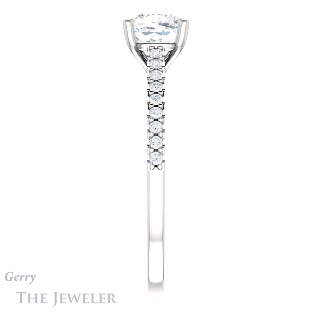 Cushion Cut Forever One Moissanite Engagement Ring #GTJ1148-cushion-fo-w