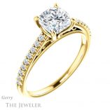 Cushion Cut Forever One Moissanite Engagement Ring #GTJ1148-cushion-fo-y 4 Cushion Cut Forever One Moissanite Engagement Ring #GTJ1148-cushion-fo-y