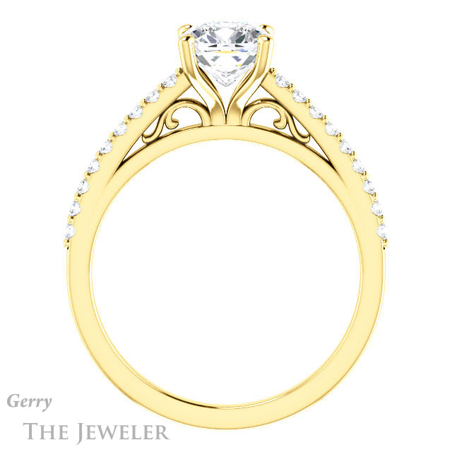 Cushion Cut Forever One Moissanite Engagement Ring #GTJ1148-cushion-fo-y