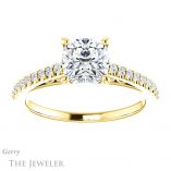 Cushion Cut Forever One Moissanite Engagement Ring #GTJ1148-cushion-fo-y 1 Cushion Cut Forever One Moissanite Engagement Ring #GTJ1148-cushion-fo-y