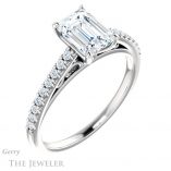 Emerald Cut Forever Brilliant Moissanite Engagement Ring #GTJ1148-emerald-fb-w