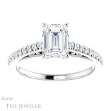 Emerald Cut Forever Brilliant Moissanite Engagement Ring #GTJ1148-emerald-fb-w