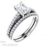 Emerald Cut Forever Brilliant Moissanite Engagement Ring #GTJ1148-emerald-fb-w
