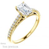 Emerald Cut Forever Brilliant Moissanite Engagement Ring #GTJ1148-emerald-fb-y