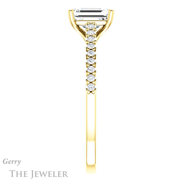 Emerald Cut Forever Brilliant Moissanite Engagement Ring #GTJ1148-emerald-fb-y