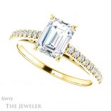 Emerald Cut Forever Brilliant Moissanite Engagement Ring #GTJ1148-emerald-fb-y