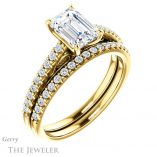 Emerald Cut Forever Brilliant Moissanite Engagement Ring #GTJ1148-emerald-fb-y