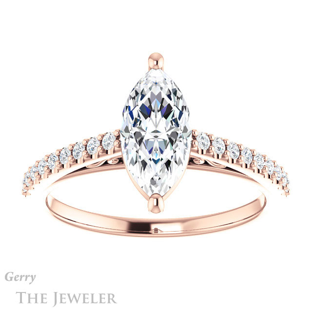 Marquise Cut Forever Brilliant Moissanite Engagement Ring #GTJ1148-marquise-fb-r