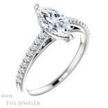 Marquise Cut Forever One Moissanite Engagement Ring #GTJ1148-marquise-fb-w 4 Marquise Cut Forever Brilliant Moissanite Engagement Ring #GTJ1148-marquise-fb-w