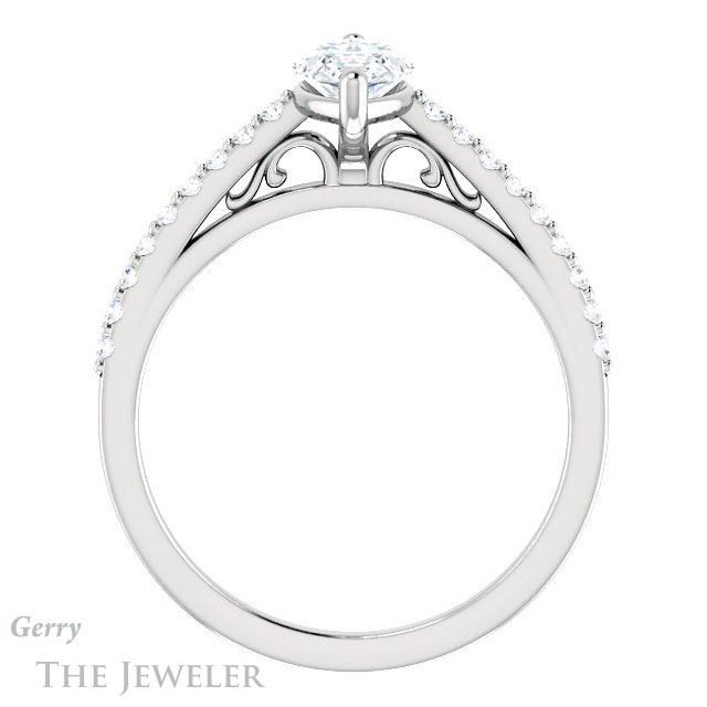 Marquise Cut Forever Brilliant Moissanite Engagement Ring #GTJ1148-marquise-fb-w