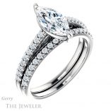 Marquise Cut Forever One Moissanite Engagement Ring #GTJ1148-marquise-fb-w 6 Marquise Cut Forever Brilliant Moissanite Engagement Ring #GTJ1148-marquise-fb-w