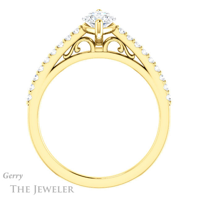 Marquise Cut Forever Brilliant Moissanite Engagement Ring #GTJ1148-marquise-fb-y