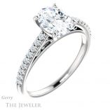 Oval Shaped Forever One Moissanite Engagement Ring #GTJ1148-oval-fo-w