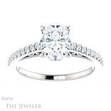 Oval Shaped Forever One Moissanite Engagement Ring #GTJ1148-oval-fo-w