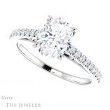 Oval Shaped Forever One Moissanite Engagement Ring #GTJ1148-oval-fo-w