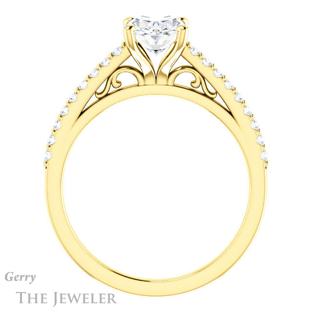 Oval Shaped Forever One Moissanite Engagement Ring #GTJ1148-oval-fo-y 2 Oval Shaped Forever One Moissanite Engagement Ring #GTJ1148-oval-fo-y
