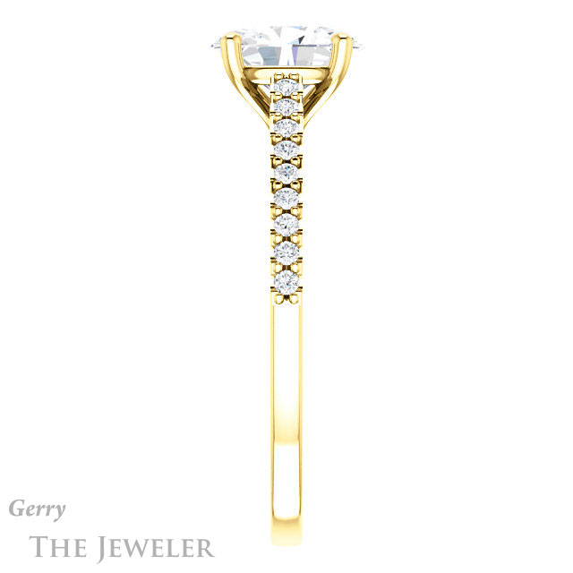 Oval Shaped Forever One Moissanite Engagement Ring #GTJ1148-oval-fo-y 3 Oval Shaped Forever One Moissanite Engagement Ring #GTJ1148-oval-fo-y