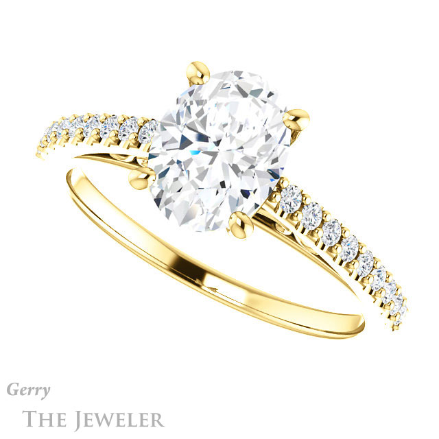 Oval Shaped Forever One Moissanite Engagement Ring #GTJ1148-oval-fo-y 5 Oval Shaped Forever One Moissanite Engagement Ring #GTJ1148-oval-fo-y