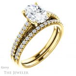 Oval Shaped Forever One Moissanite Engagement Ring #GTJ1148-oval-fo-y 6 Oval Shaped Forever One Moissanite Engagement Ring #GTJ1148-oval-fo-y
