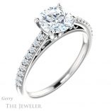 Round Cut Forever One Moissanite Engagement Ring #GTJ1148-round-fo-w 4 Round Cut Forever One Moissanite Engagement Ring #GTJ1148-round-fo-w