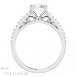 Round Cut Forever One Moissanite Engagement Ring #GTJ1148-round-fo-w 2 Round Cut Forever One Moissanite Engagement Ring #GTJ1148-round-fo-w