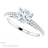 Round Cut Forever One Moissanite Engagement Ring #GTJ1148-round-fo-w 5 Round Cut Forever One Moissanite Engagement Ring #GTJ1148-round-fo-w