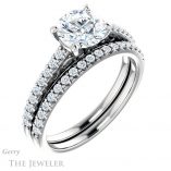 Round Cut Forever One Moissanite Engagement Ring #GTJ1148-round-fo-w 6 Round Cut Forever One Moissanite Engagement Ring #GTJ1148-round-fo-w