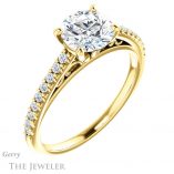Round Cut Forever One Moissanite Engagement Ring #GTJ1148-round-fo-y