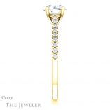 Round Cut Forever One Moissanite Engagement Ring #GTJ1148-round-fo-y