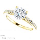 Round Cut Forever One Moissanite Engagement Ring #GTJ1148-round-fo-y