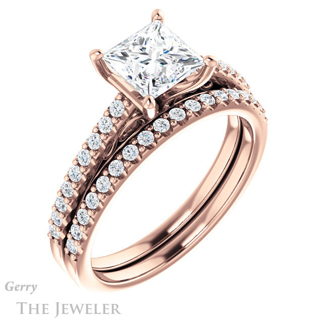 Princess Cut Forever One Moissanite Engagement Ring #GTJ1148-square-fo-r 6 Princess Cut Forever One Moissanite Engagement Ring #GTJ1148-square-fo-r